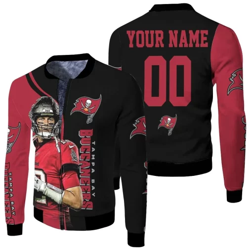 Tampa Bay Buccaneers Tom Brady Posture Legend For Fans 3d Printed Personalized Fleece Bomber Jacket