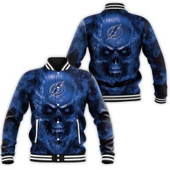 Tampa Bay Lightning Nhl Fans Skull Baseball Jacket