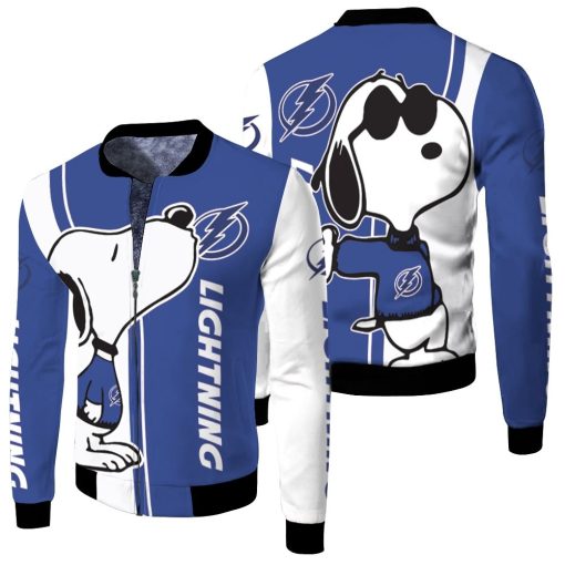 Tampa Bay Lightning Snoopy Lover 3d Printed Fleece Bomber Jacket