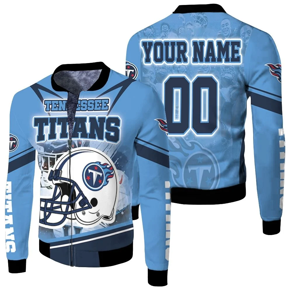 Tennessee Titans Helmet Afc South Division Champions Super Bowl 2021 Personalized Fleece Bomber Jacket
