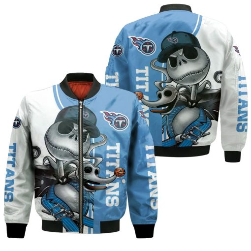 Tennessee Titans Jack Skellington And Zero Bomber Jacket