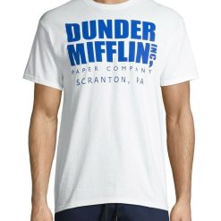 The Office Funny Tv Distressed Dunder Mifflin Paper Company Logo Mens Shirt