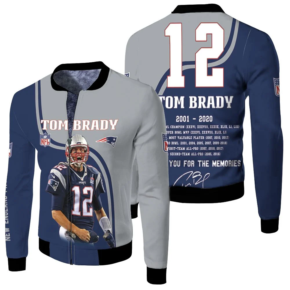 Tom Brady 12 New England Patriots Highlight Career Signatures For Fan 3d T Shirt Hoodie Sweater Fleece Bomber Jacket