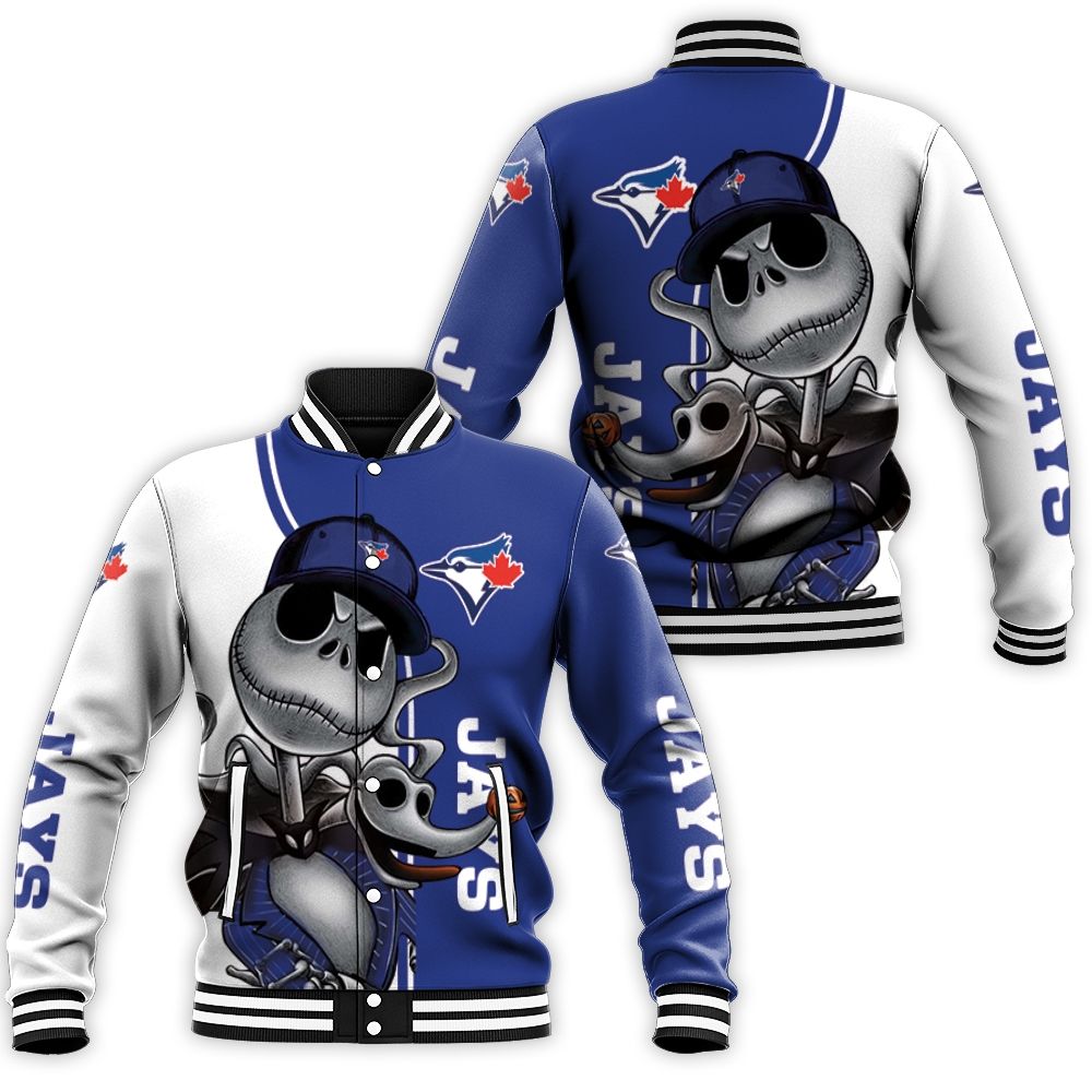Toronto Blue Jays Jack Skellington And Zero Baseball Jacket