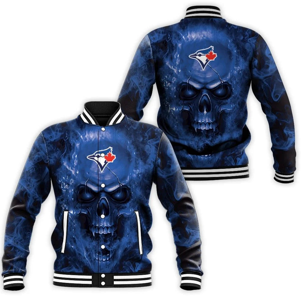Toronto Blue Jays Mlb Fans Skull Baseball Jacket