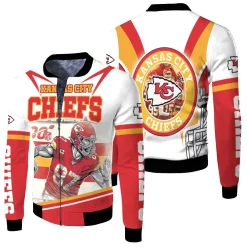 Travis Kelce #87 Kansas City Chiefs Afc West Division Champions Super Bowl 2021 Fleece Bomber Jacket