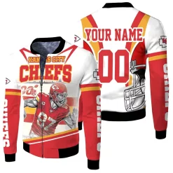 Travis Kelce 87 Kansas City Chiefs Afc West Division Champions Super Bowl 2021 Personalized Fleece Bomber Jacket