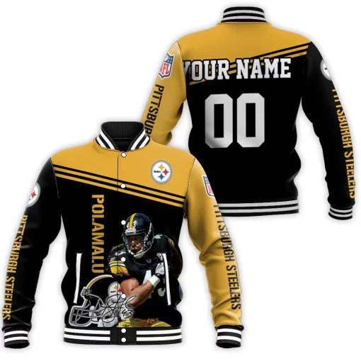 Troy Polamalu Pittsburgh Steelers Legend Signed 3d Personalized Baseball Jacket