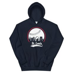 Unisex St Louis Skyline Baseball Hoodie