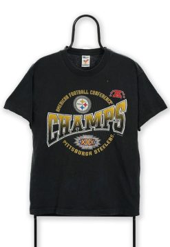 Vintage 90s Black Pittsburgh Steelers Nfl T-Shirt