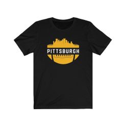 Vintage Downtown Pittsburgh Penn Skyline Football T-Shirt