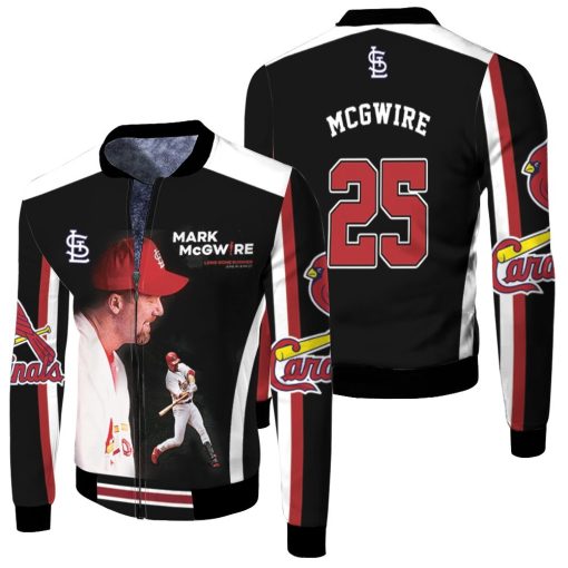25 Mark Mcgwire St Louis Cardinals Fleece Bomber Jacket