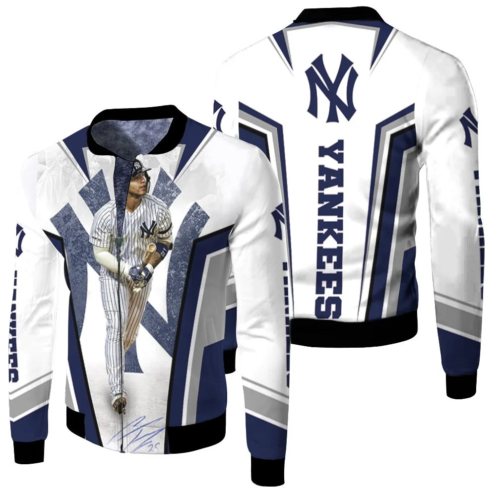 25 New York Yankees Gleyber Torres Baseball Fleece Bomber Jacket