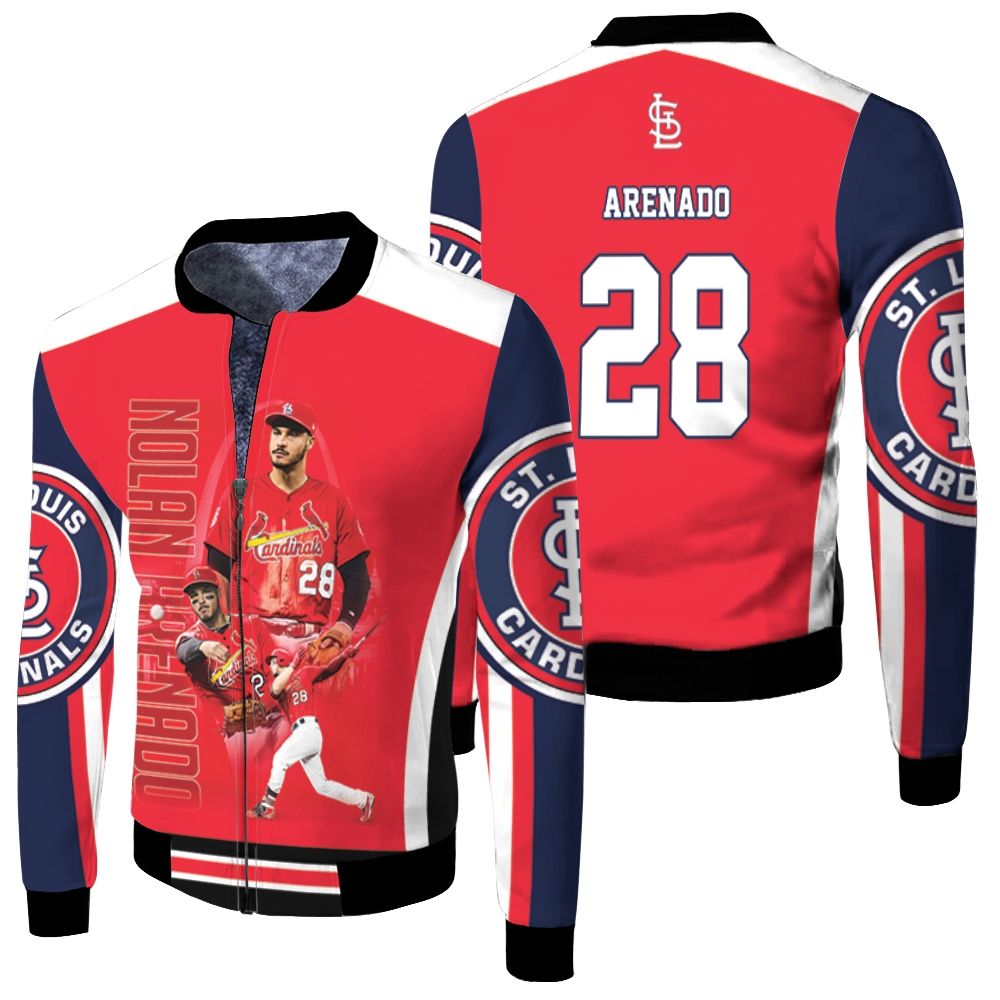 28 Arenado St Louis Cardinals Fleece Bomber Jacket