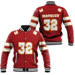 32 Tyrann Mathieu Kannas City Jersey Inspired Style Baseball Jacket