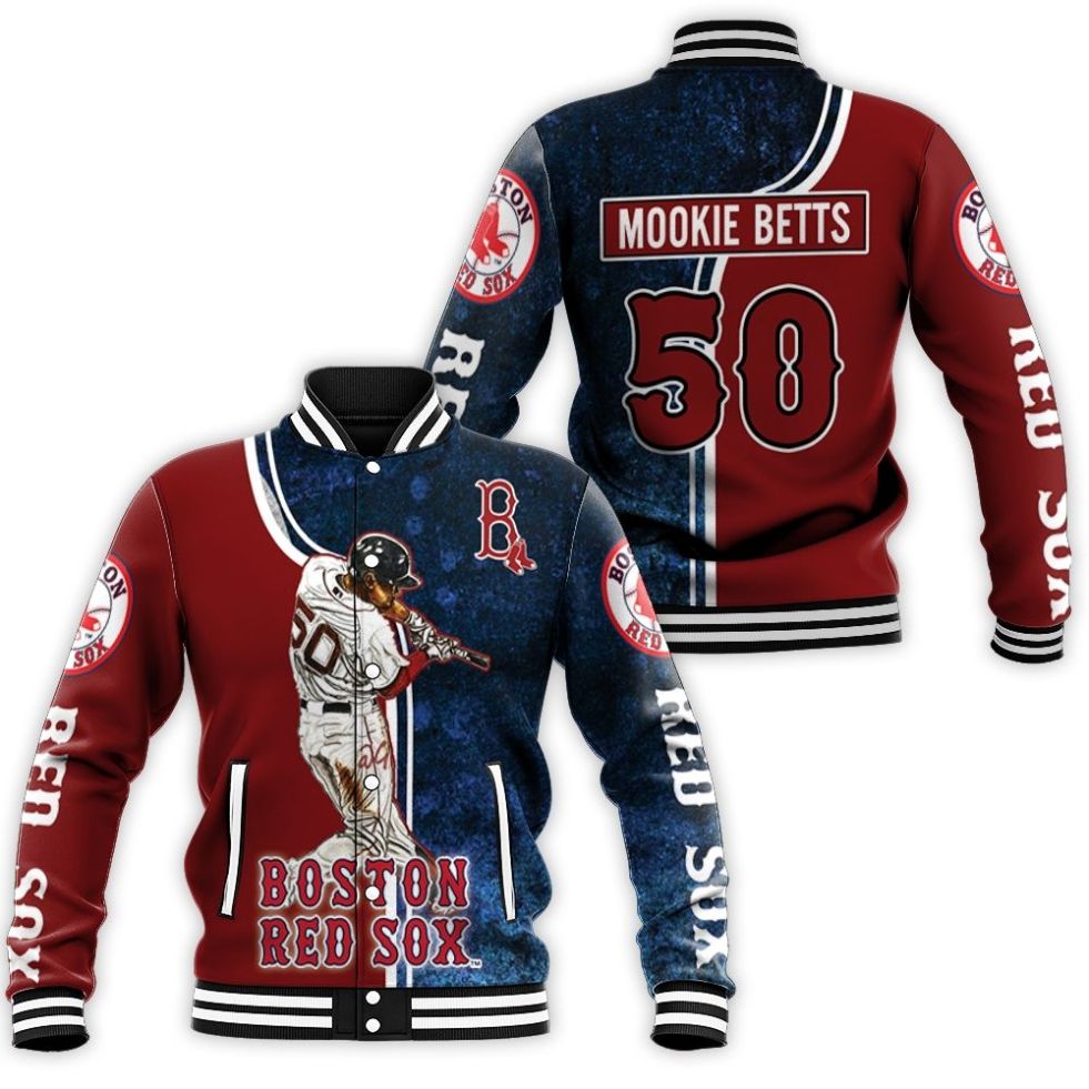 50 Mookie Betts Boston Red Sox Baseball Jacket