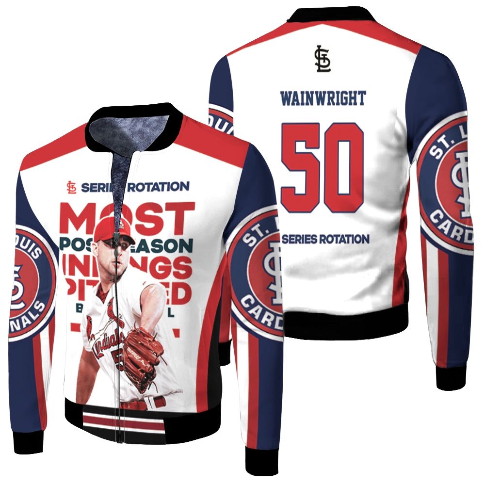50 Wainwright St Louis Cardinals Fleece Bomber Jacket