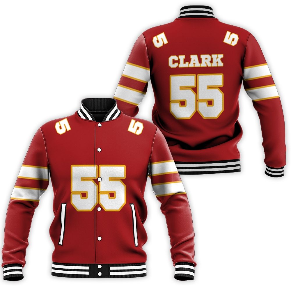 55 Frank Clark Kannas City Jersey Inspired Style Baseball Jacket