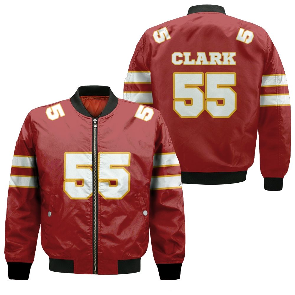 55 Frank Clark Kannas City Jersey Inspired Style Bomber Jacket
