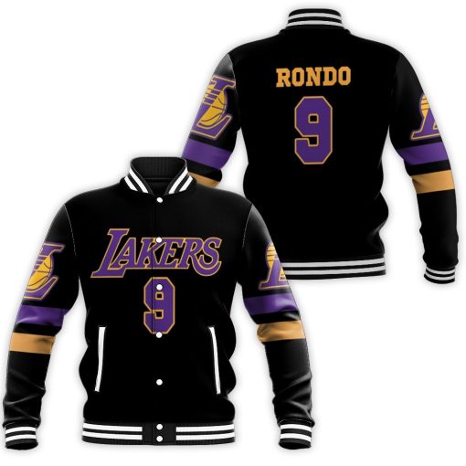 9 Rajon Rondo Lakers Jersey Inspired Style Baseball Jacket