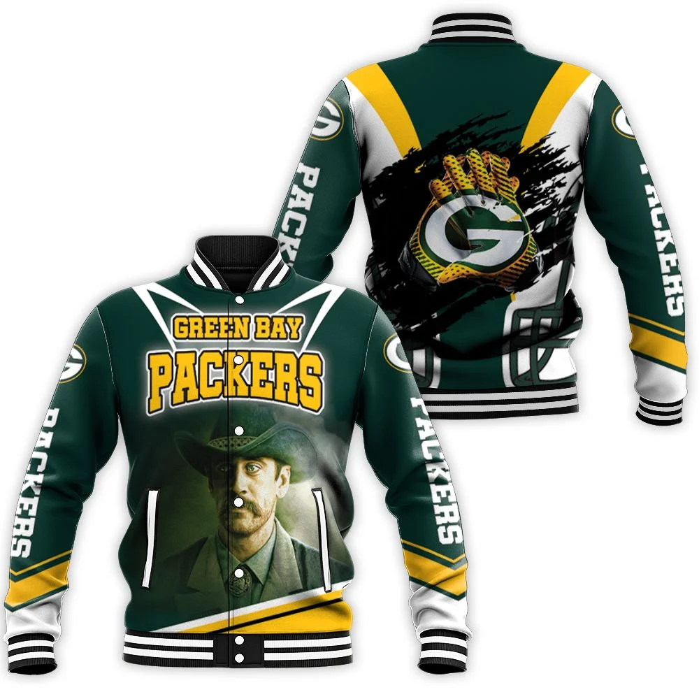 Aaron Rodgers Green Bay Packers For Fans Baseball Jacket