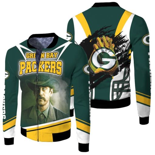 Aaron Rodgers Green Bay Packers For Fans Fleece Bomber Jacket