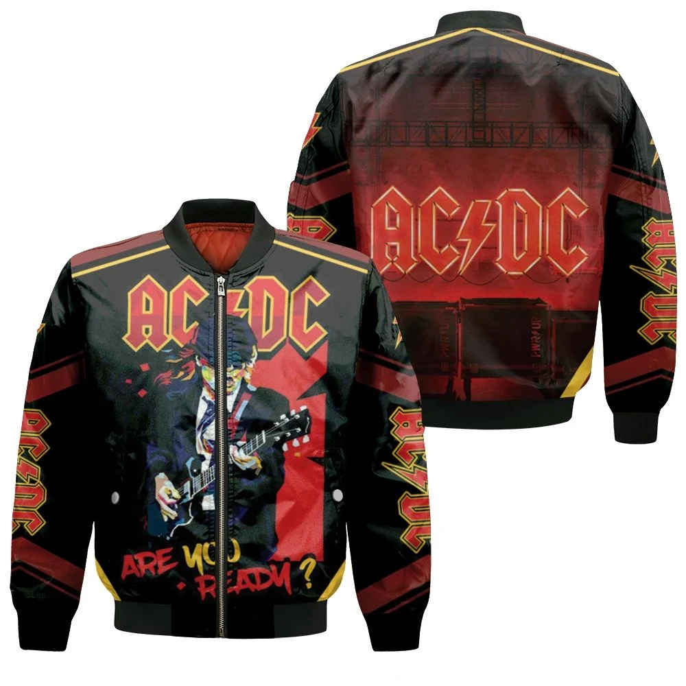 Acdc Angus Young Are You Ready Popart Bomber Jacket