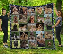 American Cocker Spaniel Picture Collection Quilt Blanket Great Customized Blanket Gifts For Birthday Christmas Thanksgiving