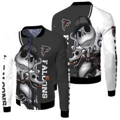 Atlanta Falcons Jack Skellington And Zero Fleece Bomber Jacket