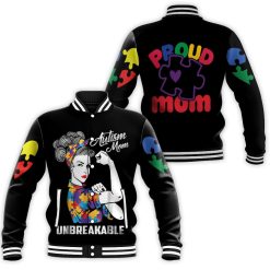 Autism Mom Unbreakable Baseball Jacket