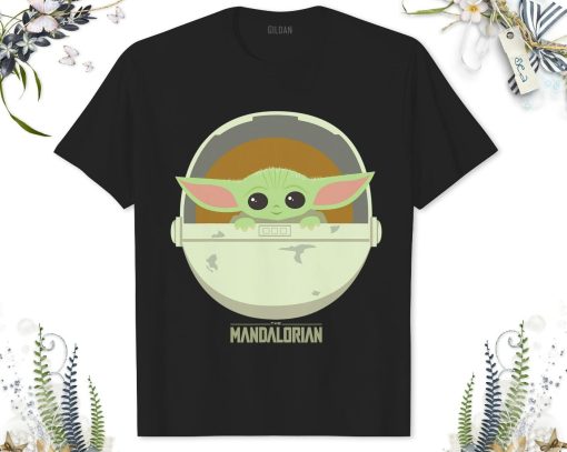 Baby Yoda Star Wars The Mandalorian The Child Bassinet Portrait T-Shirt