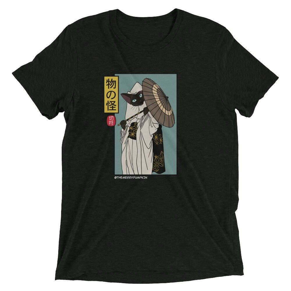 Black Mononoke Ukiyo-e Cat T-Shirt