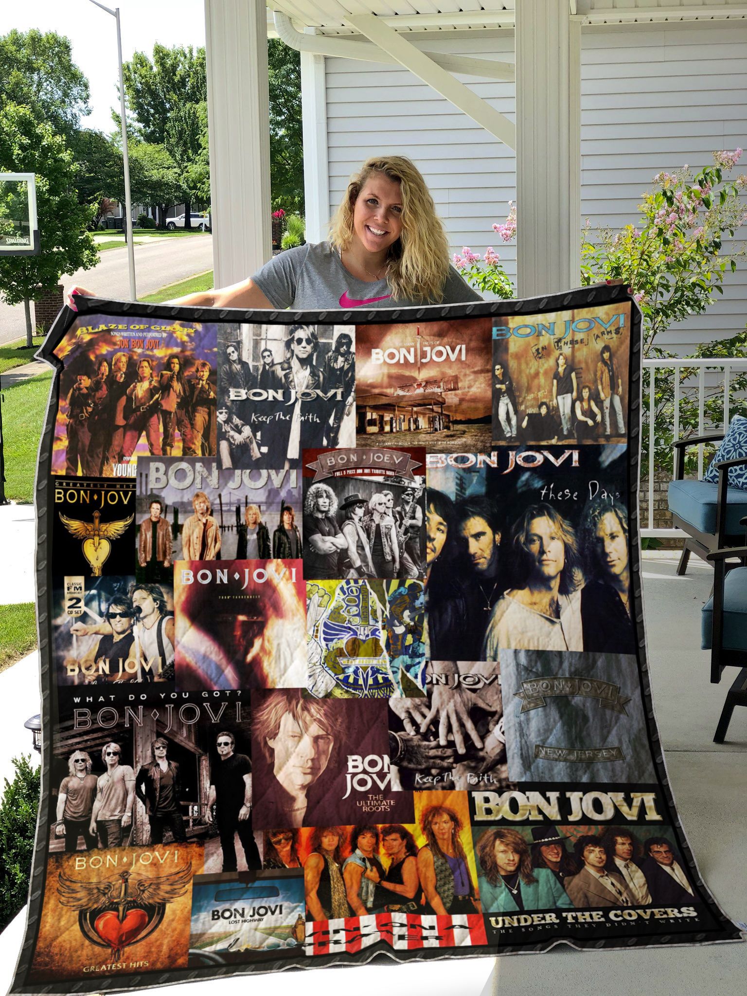 Bon Jovi Albums Cover Poster Quilt Blanket Ver 5