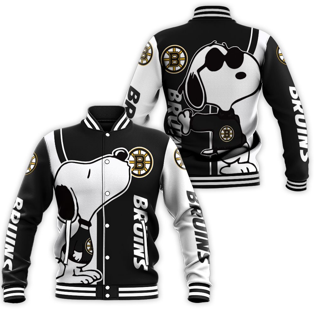 Boston Bruins Snoopy Lover 3d Printed Baseball Jacket