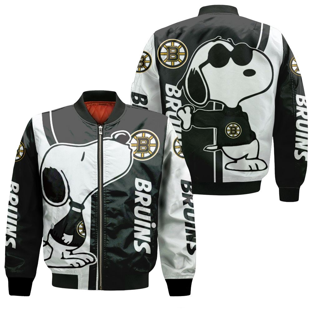 Boston Bruins Snoopy Lover 3d Printed Bomber Jacket