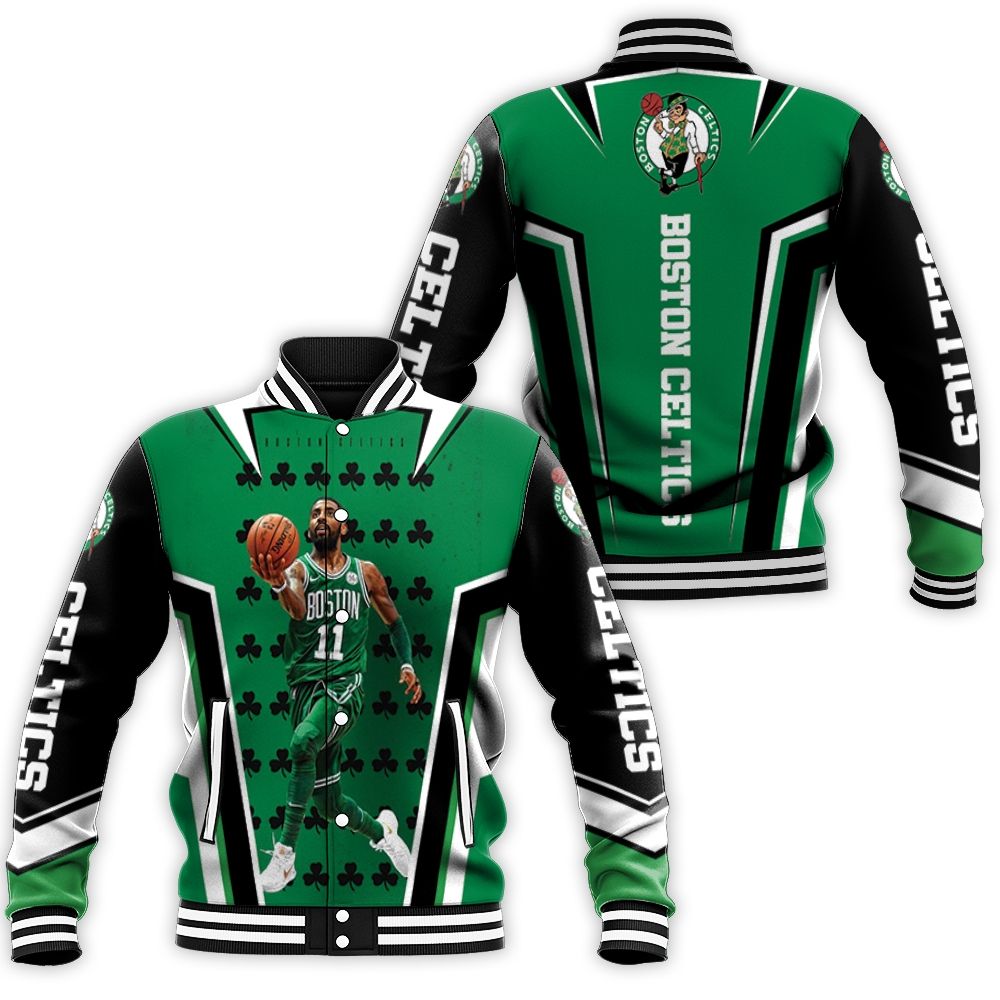 Boston Celtics Kyrie Irving 11 Shamrock Baseball Jacket