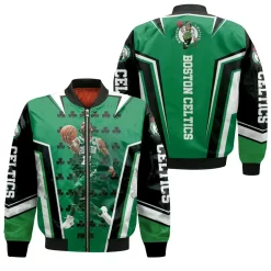 Boston Celtics Kyrie Irving 11 Shamrock Bomber Jacket