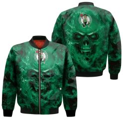 Boston Celtics Nba Fans Skull Bomber Jacket