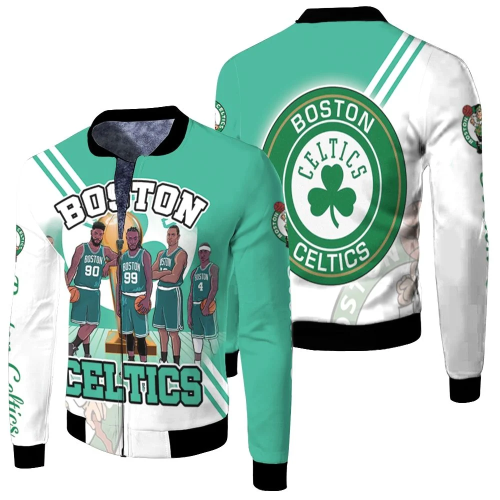 Boston Celtics World Champions Artwork Fleece Bomber Jacket