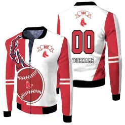 Boston Red Sox 3d Personalized Fleece Bomber Jacket