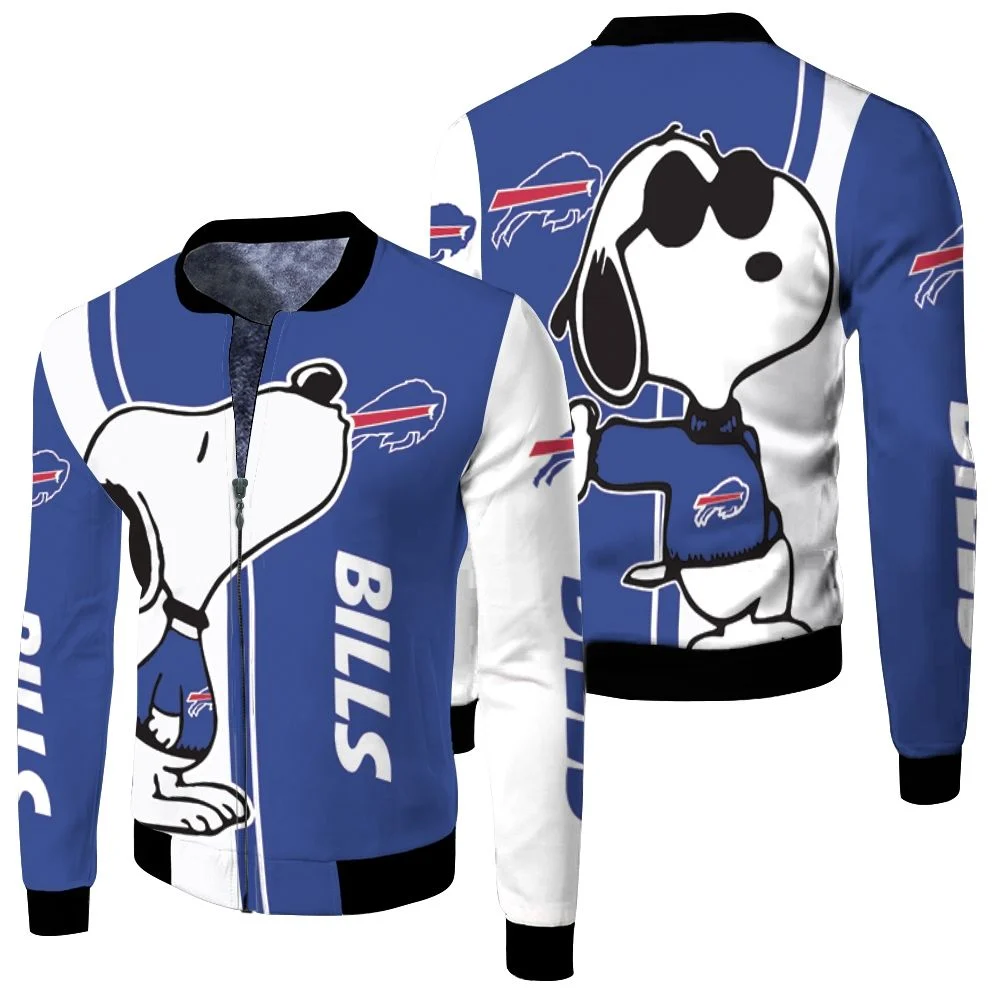 Buffalo Bills Snoopy Lover 3d Printed Fleece Bomber Jacket