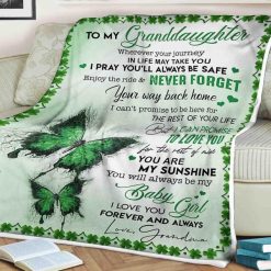 Butterfly Blanket To My Granddaughter You Are My Sunshine Be My Baby Girl For Granddaughter Family