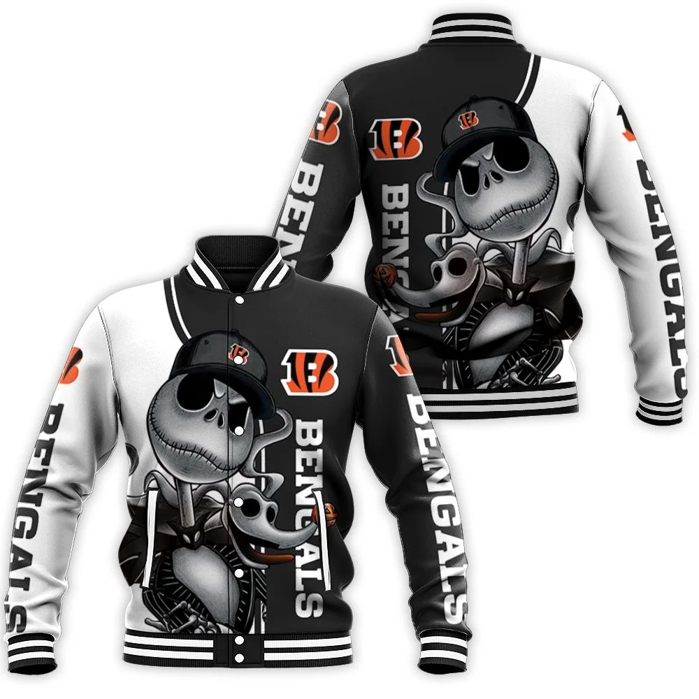 Cincinnati Bengals Two-Tone Wool and Leather Jacket - Black/White Large