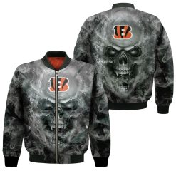 Cincinnati Bengals Nfl Fans Skull Bomber Jacket