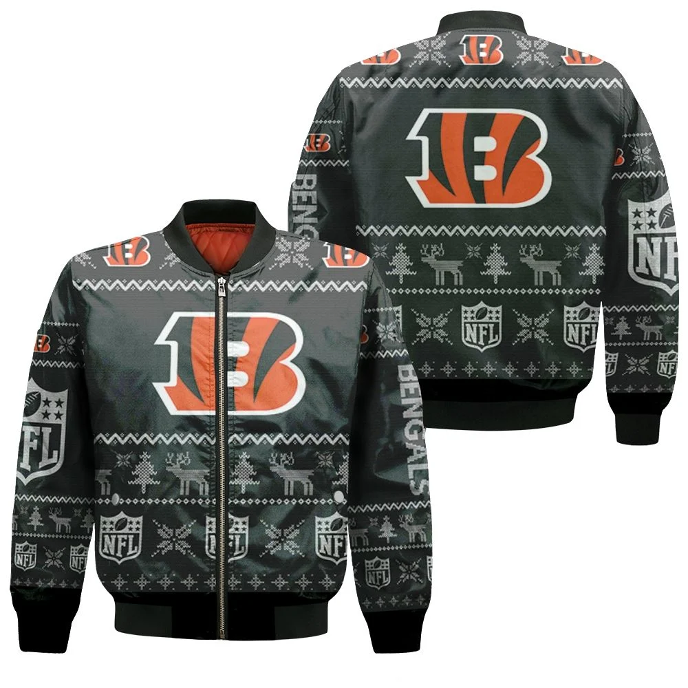 Cincinnati Bengals Nfl Ugly Sweatshirt Christmas 3d Bomber Jacket
