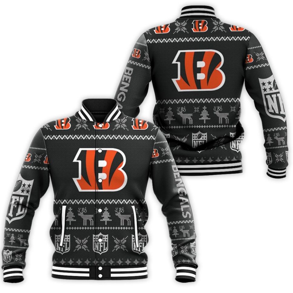 Cincinnati Bengals Ugly Sweatshirt Christmas 3d Baseball Jacket