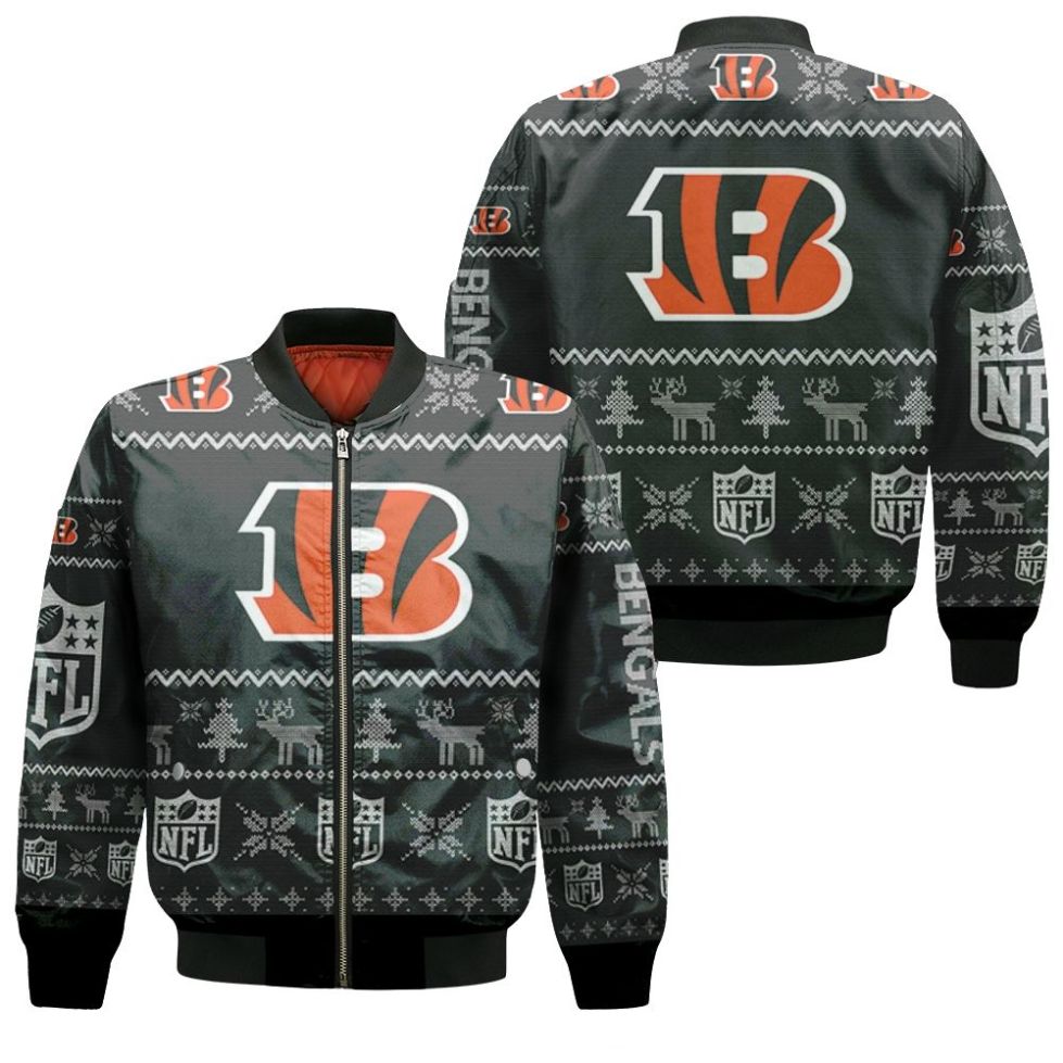 Cincinnati Bengals Ugly Sweatshirt Christmas 3d Bomber Jacket