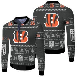 Cincinnati Bengals Ugly Sweatshirt Christmas 3d Fleece Bomber Jacket