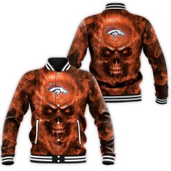 Denver Broncos Nfl Fans Skull Baseball Jacket
