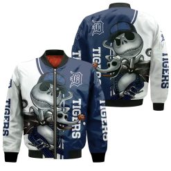 Detroit Tigers Jack Skellington And Zero Bomber Jacket